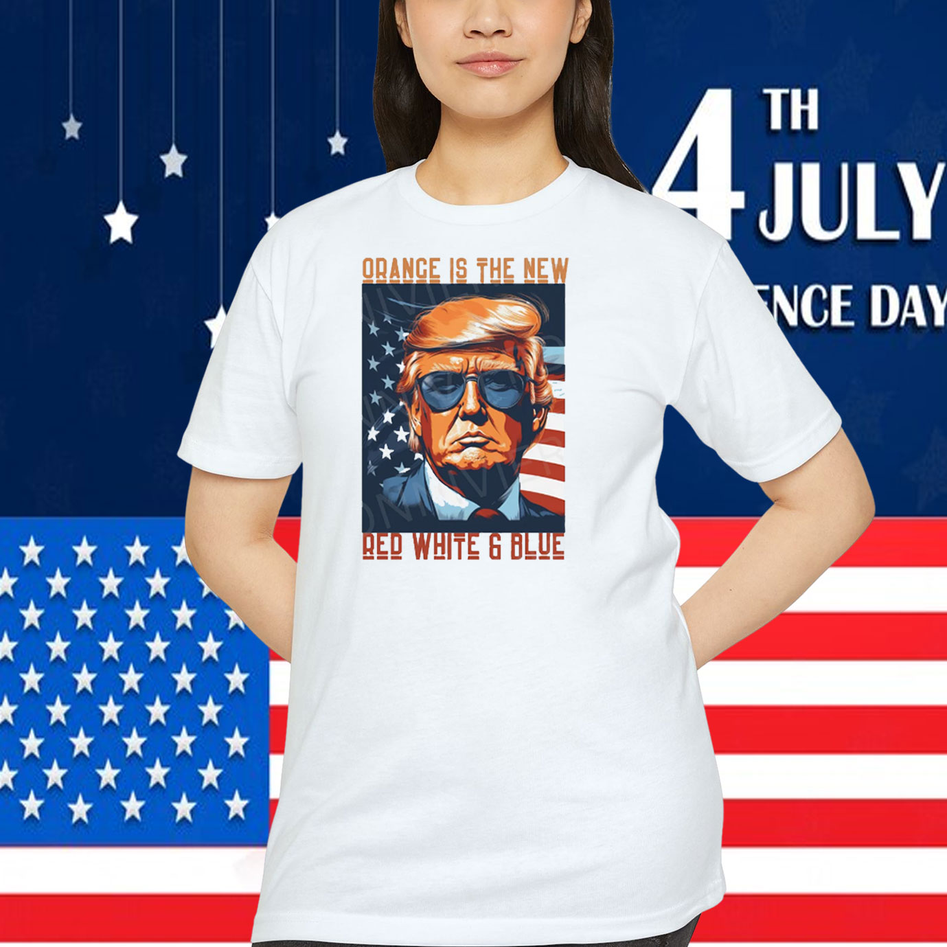 Trump Orange Is The New Red White & Blue Shirt