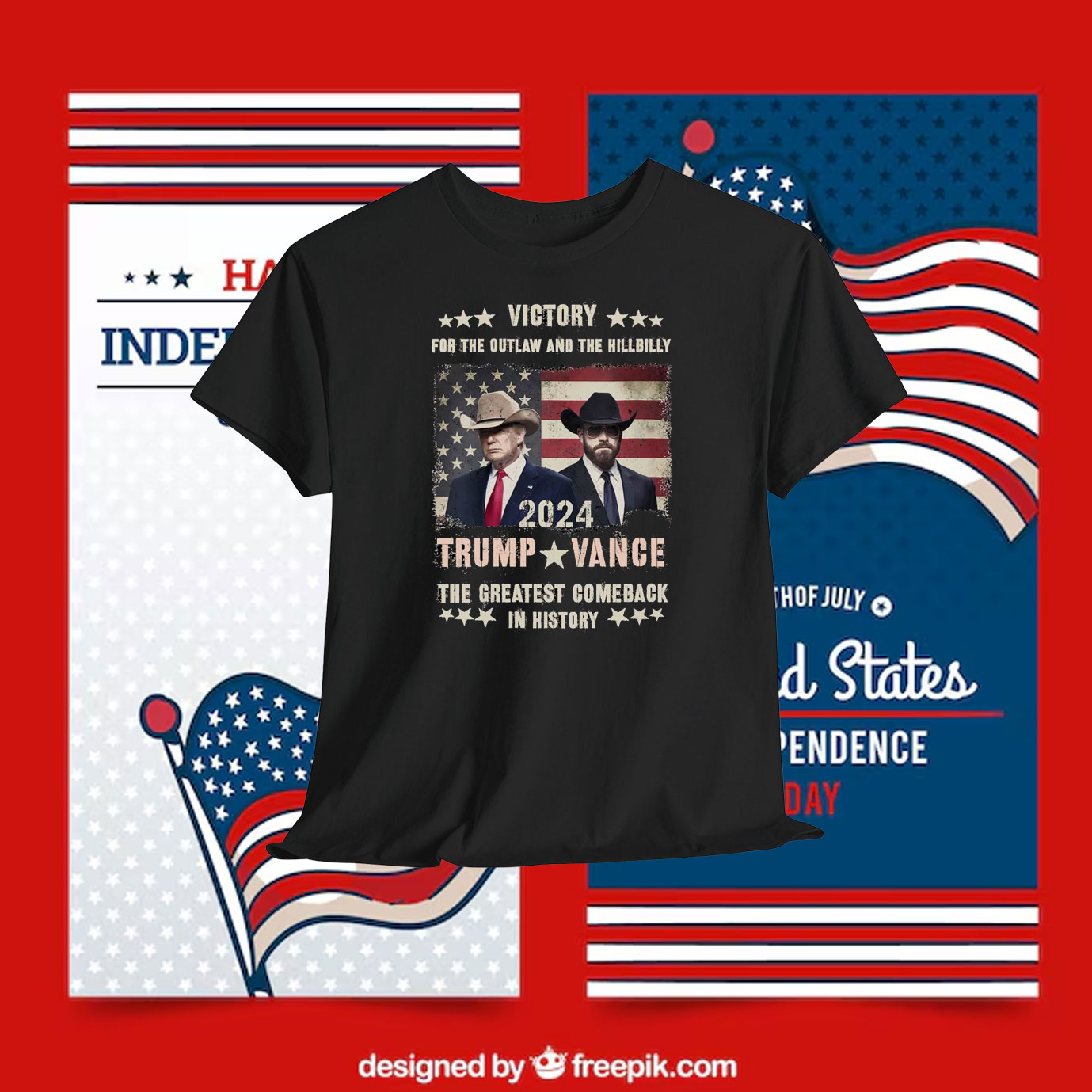 Victory For The Outlaw And The Hillbilly Trump Vance 2024 The Greatest Comeback In History Shirt