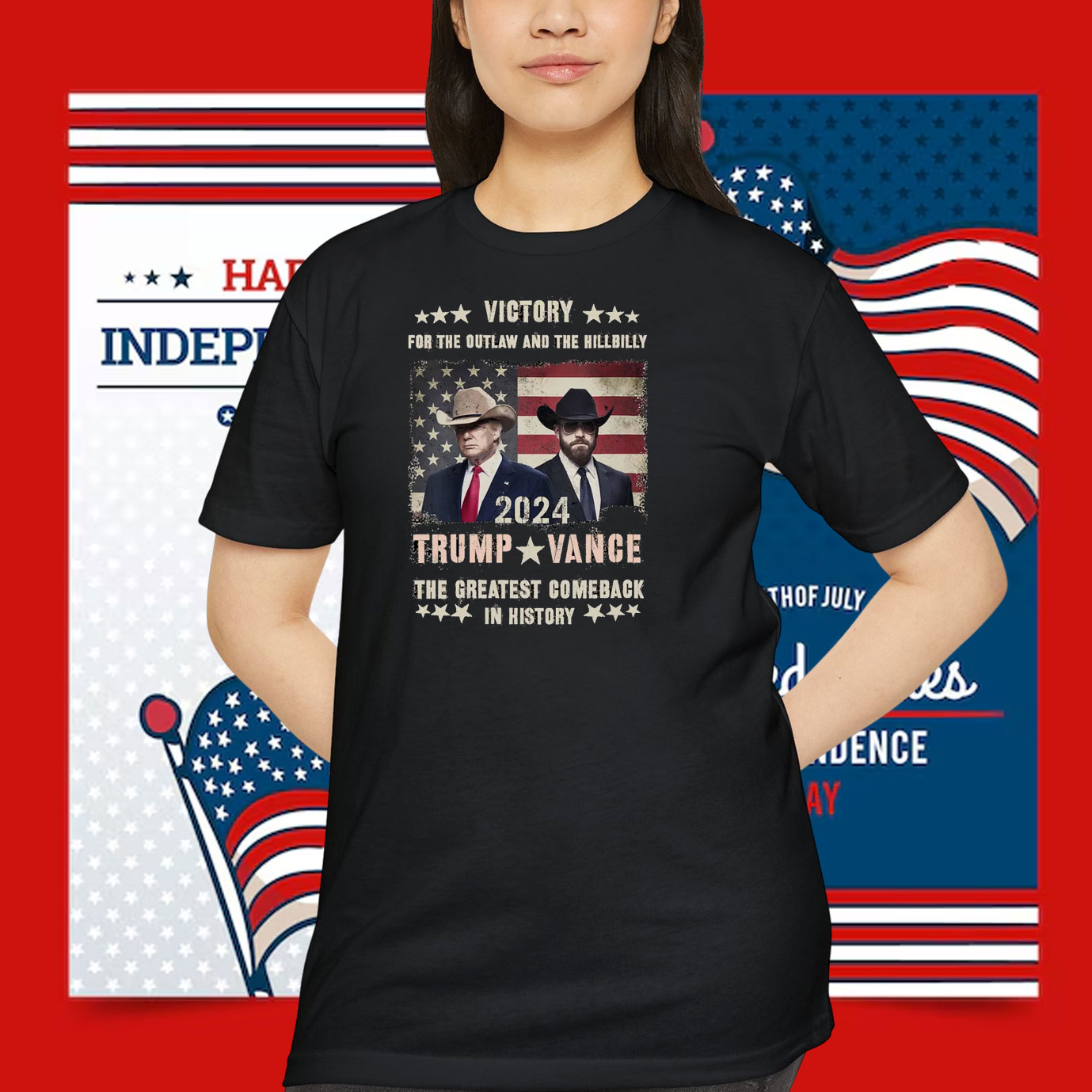 Victory For The Outlaw And The Hillbilly Trump Vance 2024 The Greatest Comeback In History Shirt