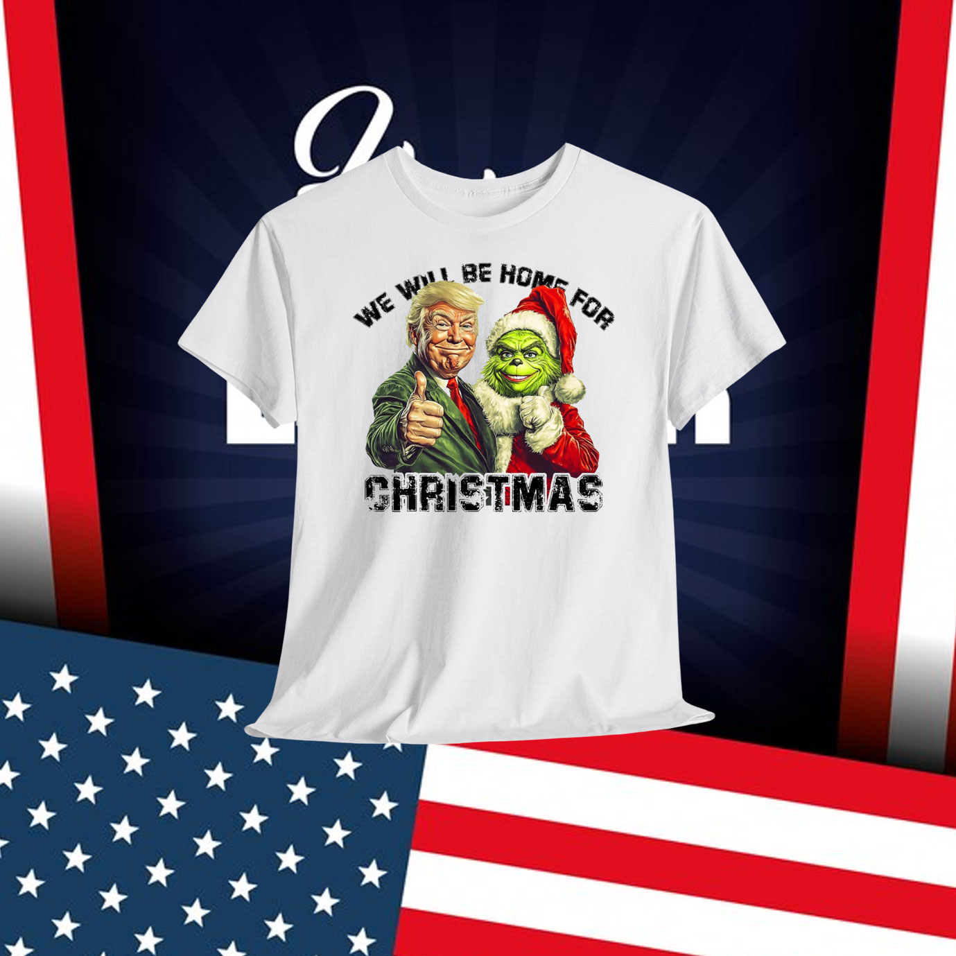 We Will Be Home For Trump Santa Christmas Shirt