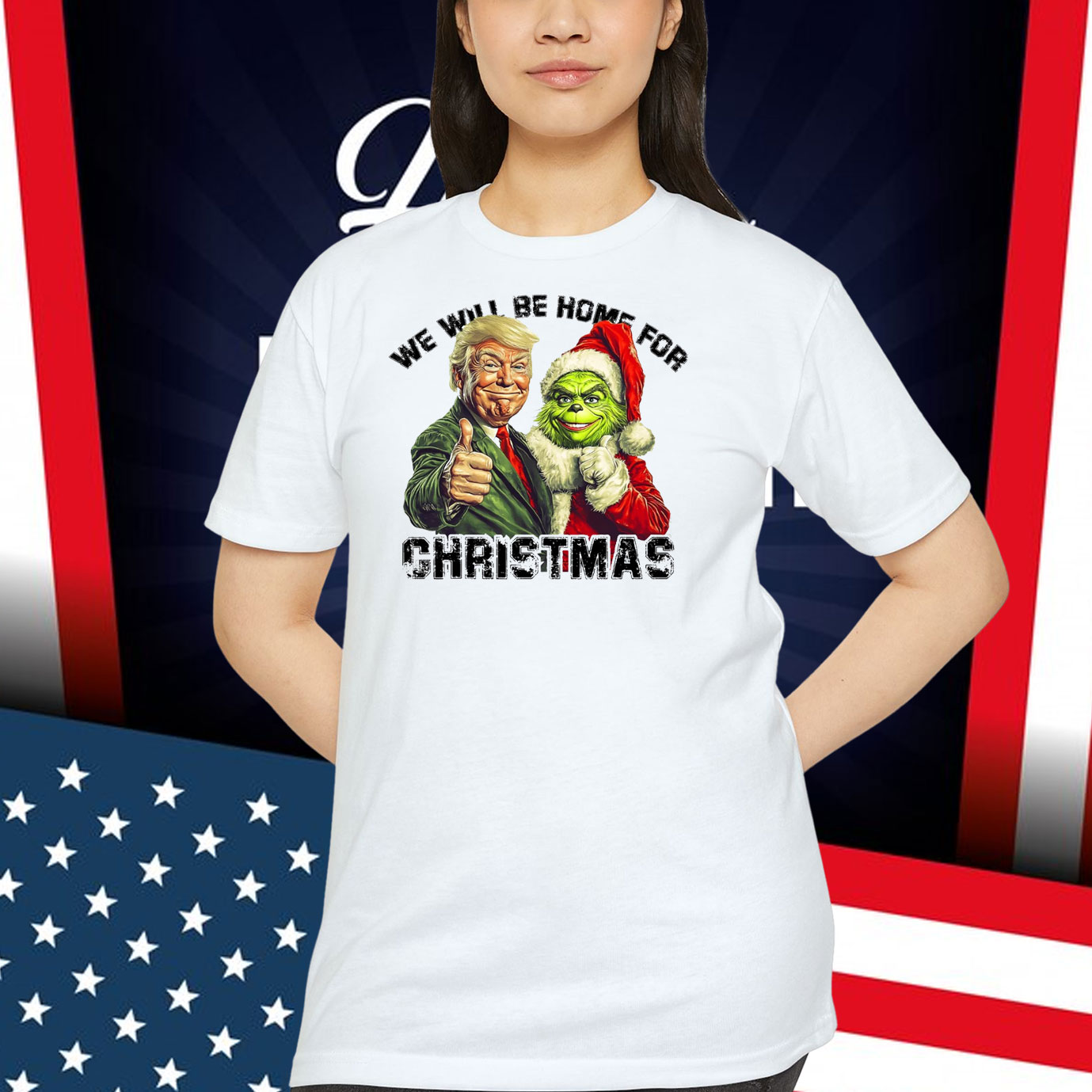 We Will Be Home For Trump Santa Christmas Shirt