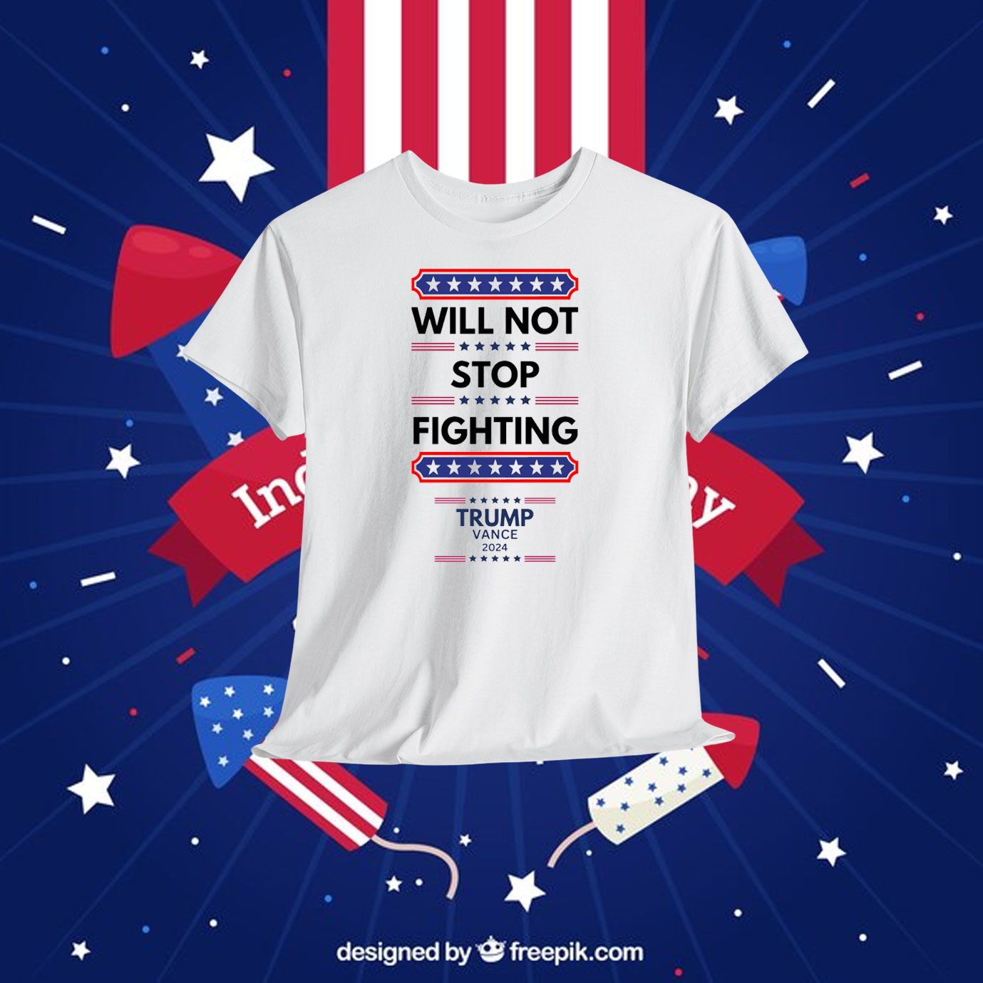 Will Not Stop Fighting Trump Vance 2024 Shirt