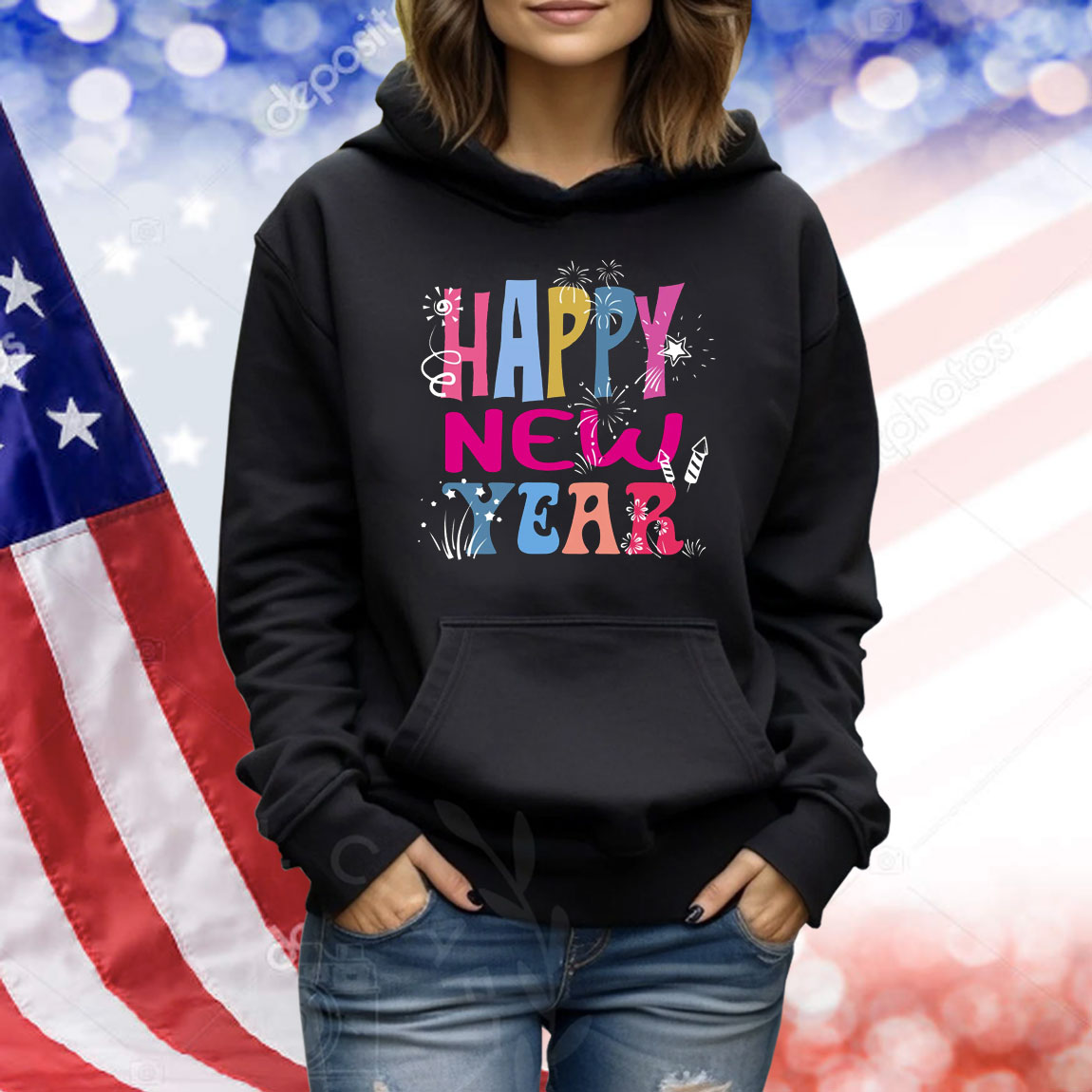 Colorful Happy New Year Trump 2025 Shirt