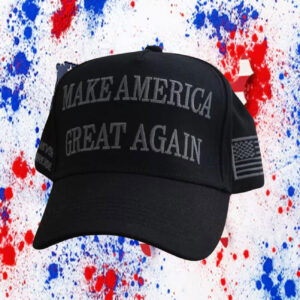 Elon Musk At Trump Dark MAGA Cap