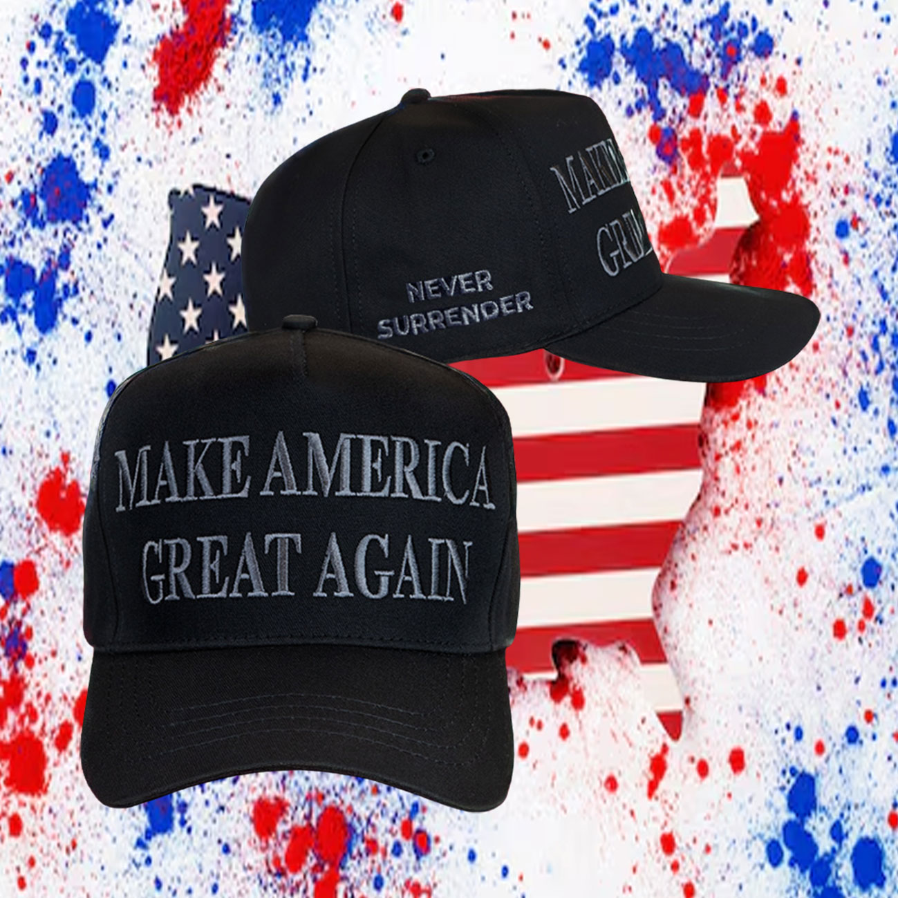 Elon Musk At Trump Dark MAGA Cap
