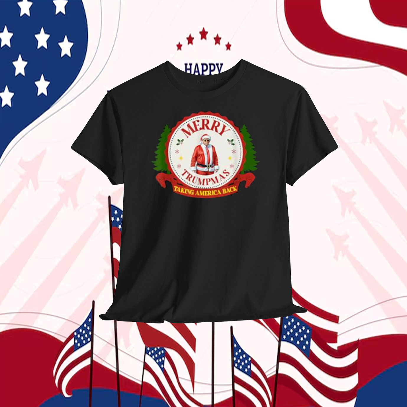 Funny Donald Trump Christmas Merry Trumpmas Taking America Back Shirt