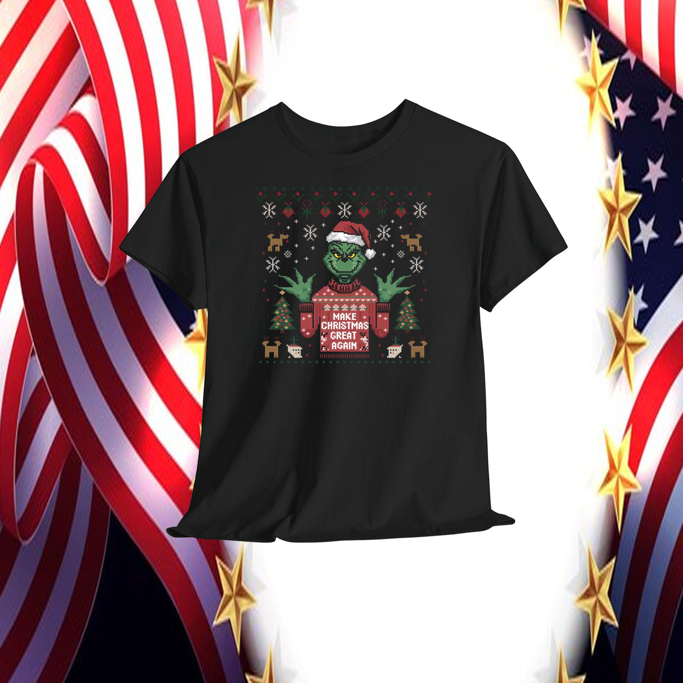 Funny Make Christmas Great Again Santa Trump Shirt