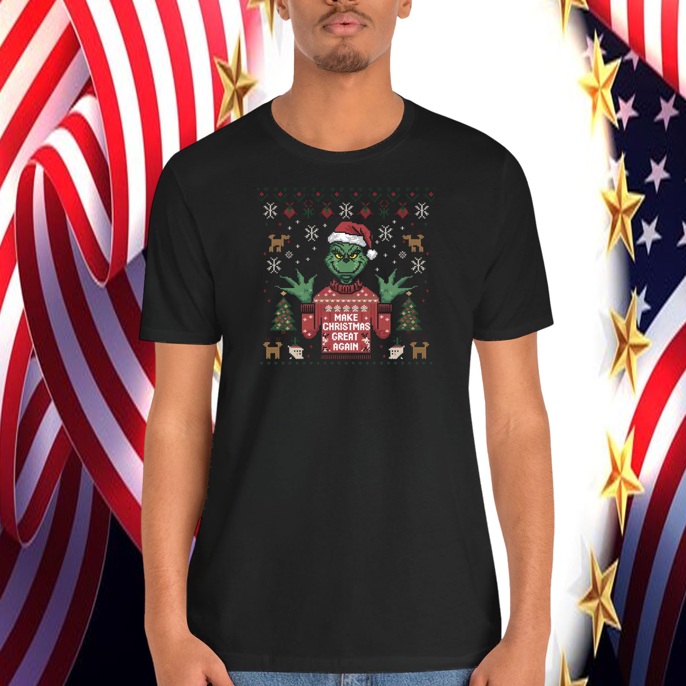 Funny Make Christmas Great Again Santa Trump Shirt