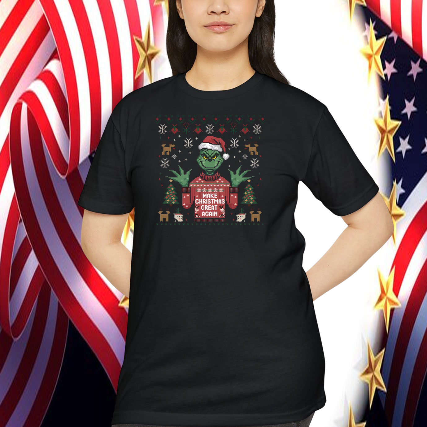 Funny Make Christmas Great Again Santa Trump Shirt