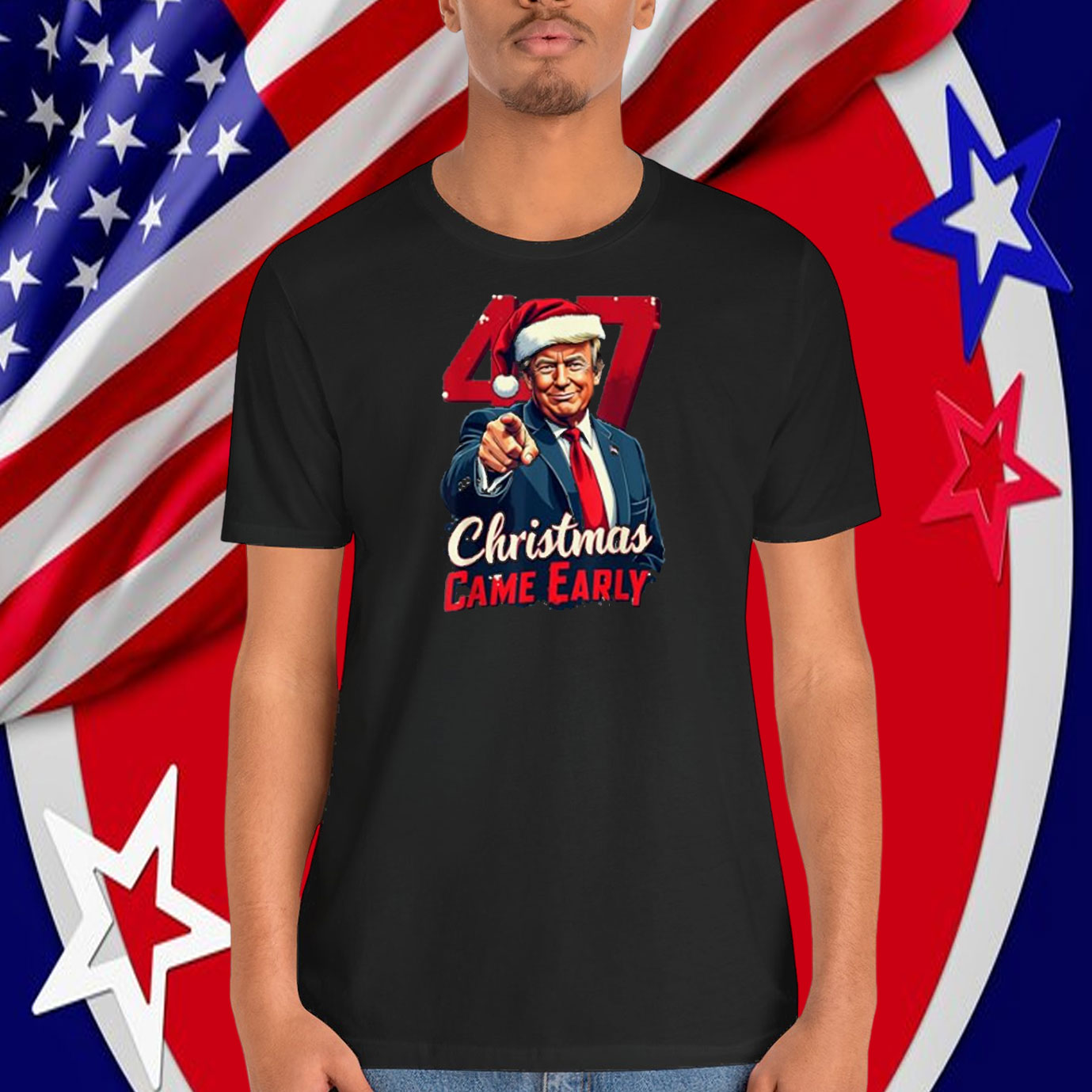 Funny Santa Trump 47 Christmas Came Early Shirt