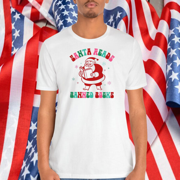Funny Trump Santa Reads Banned Books Shirt