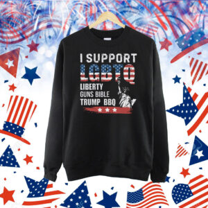 I Support LGBTQ Liberty Guns Bible Trump BBQ Shirt