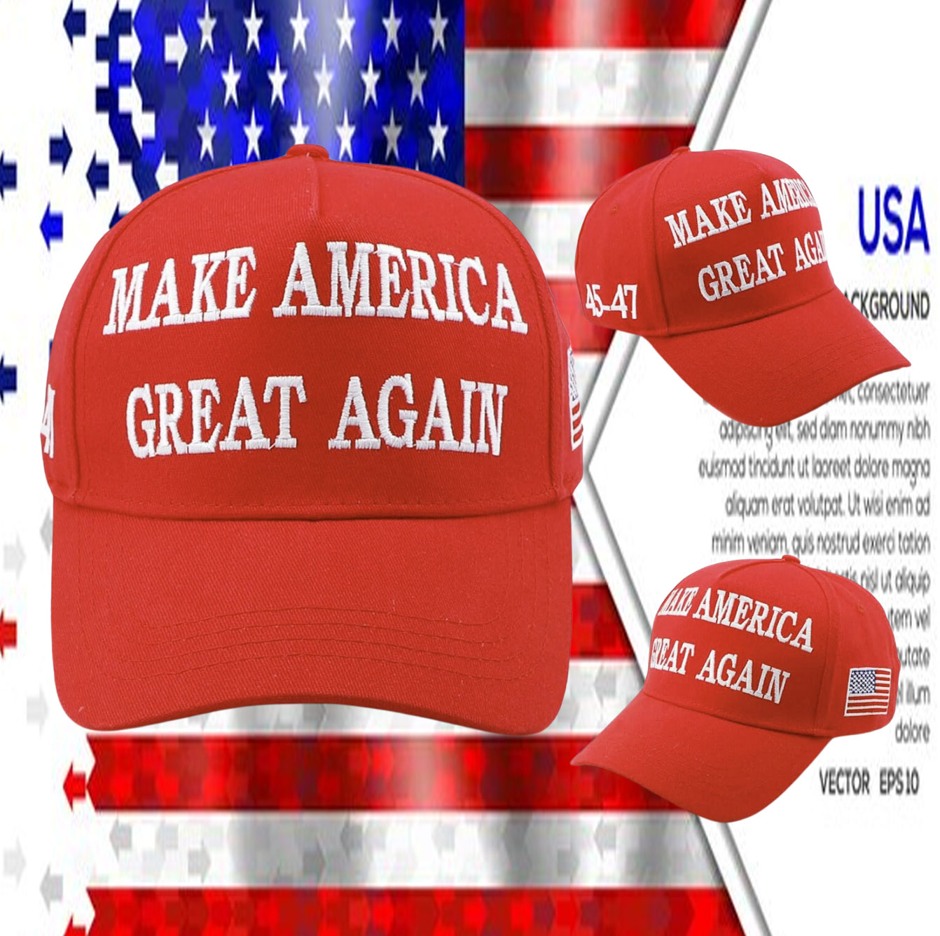 Trump 2024 45-47 MAGA Cap