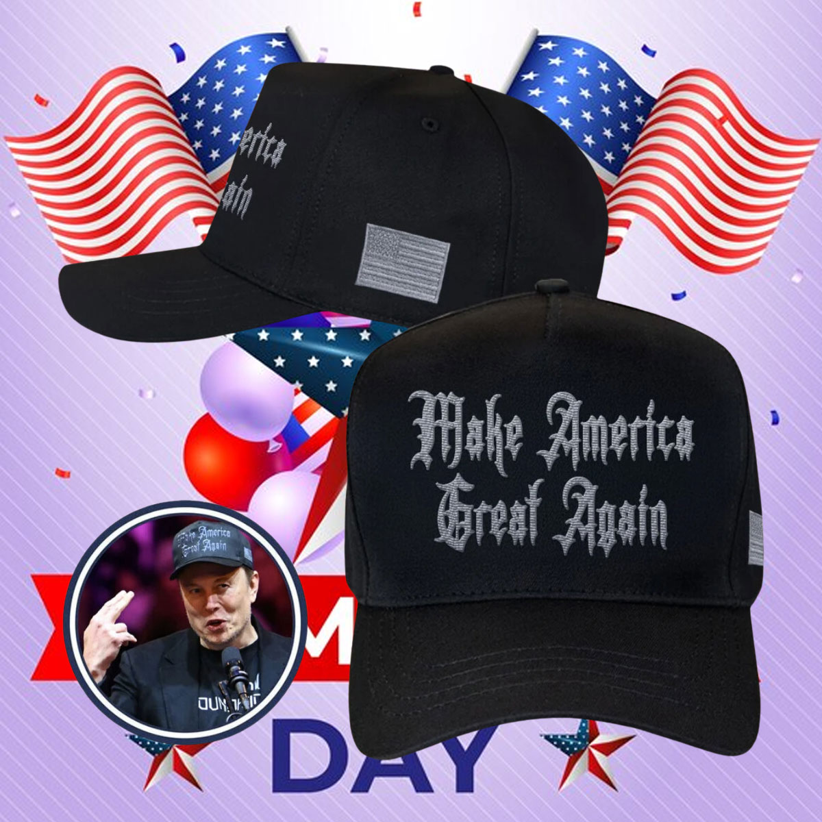 Trump 2024 Dark Goth Gothic MAGA Caps