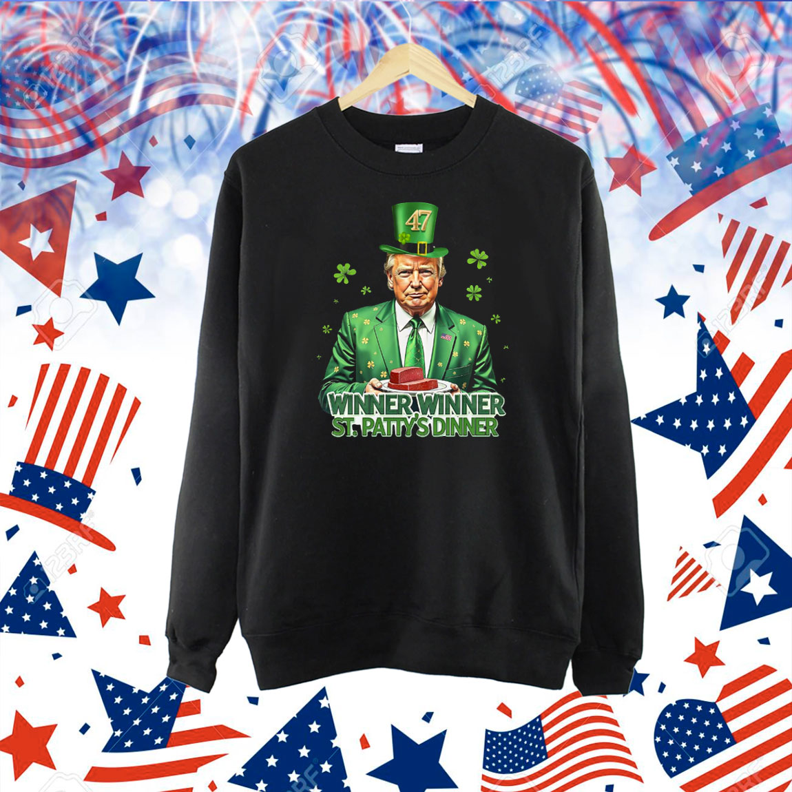 Trump 47 Winner Winner St. Patty's Dinner Shirt