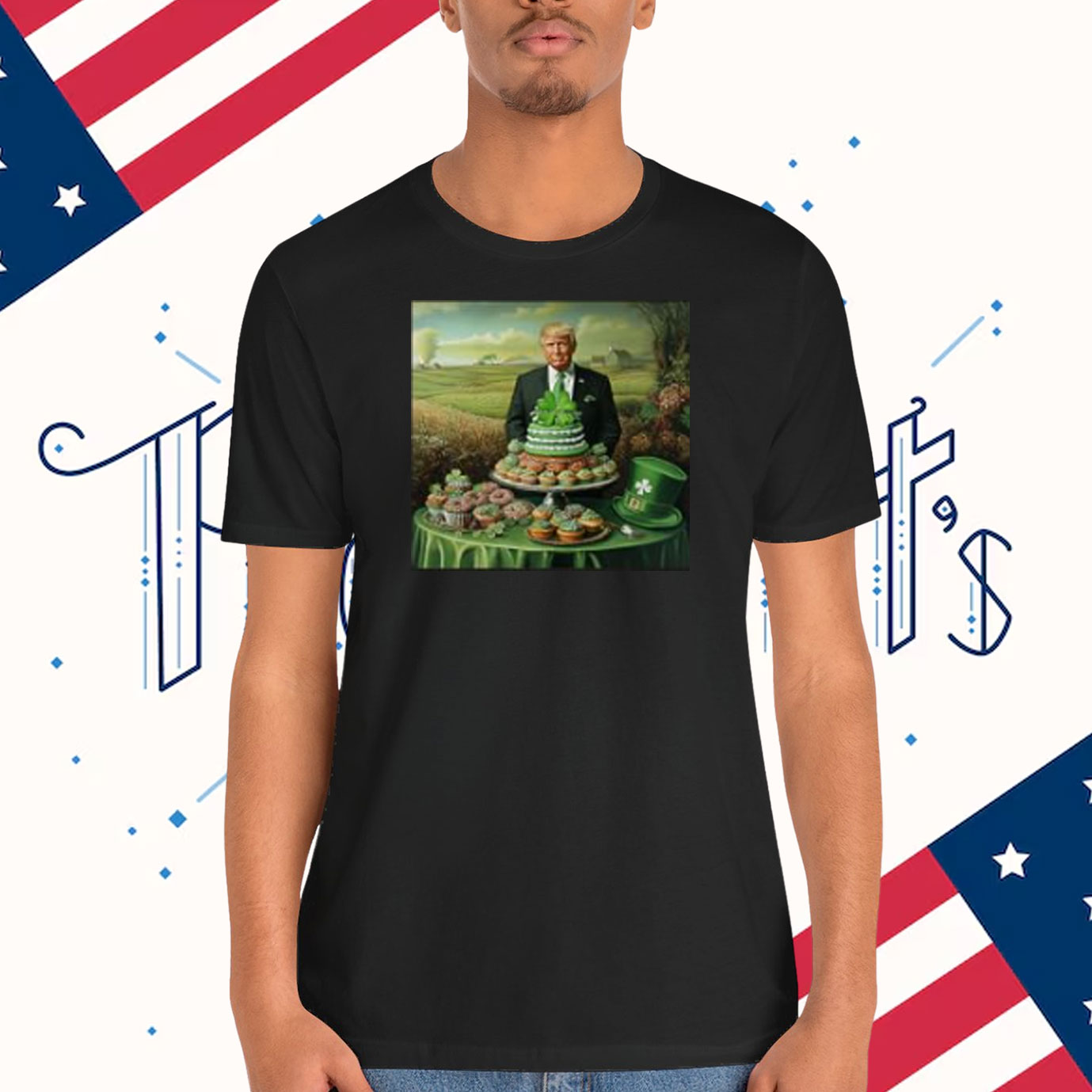 Trump St Patrick’s Cakes Clover Party Funny Celebration Premium Shirt