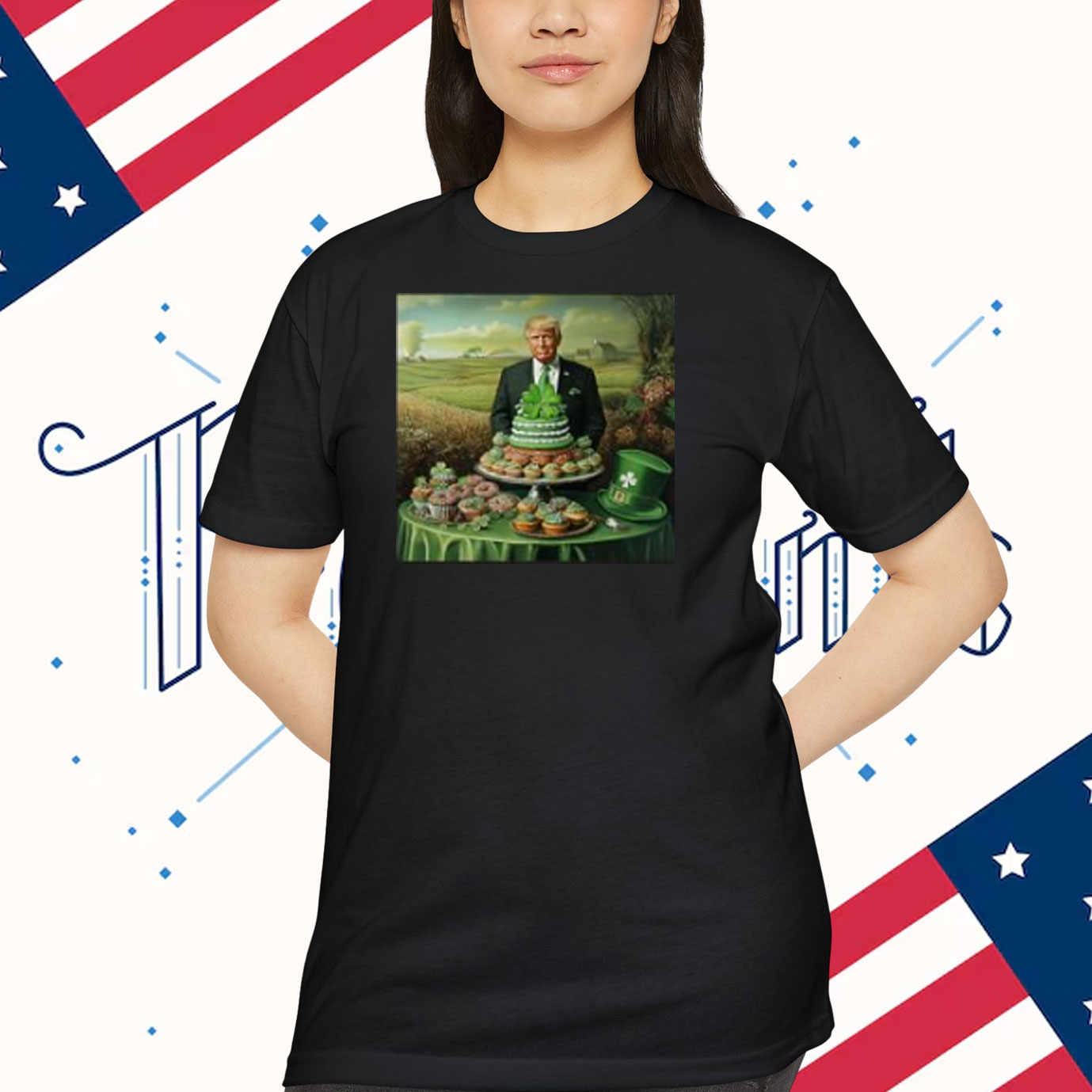 Trump St Patrick’s Cakes Clover Party Funny Celebration Premium Shirt