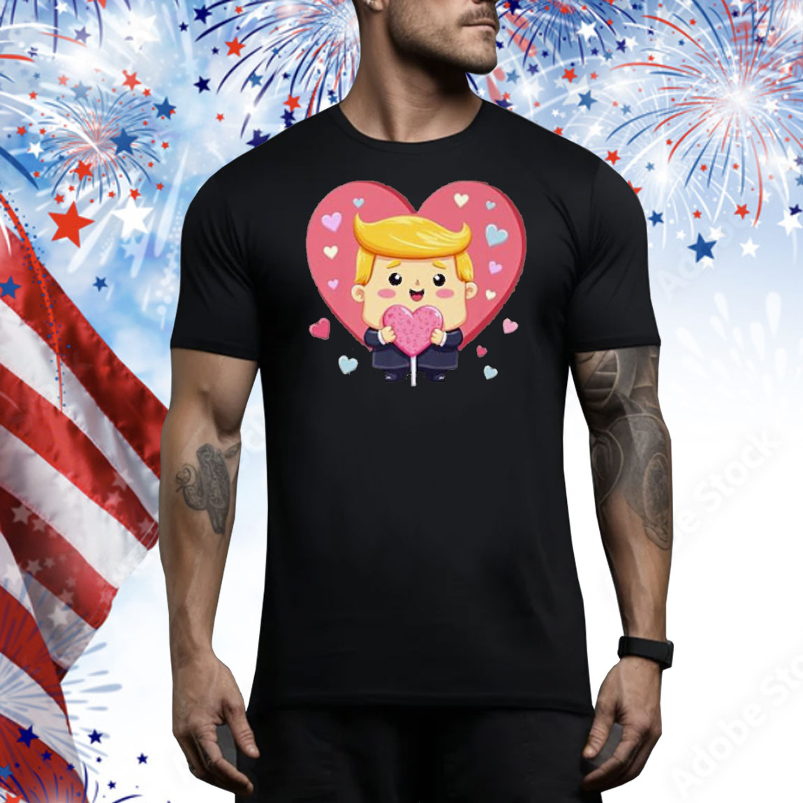 Baby Trump Funny Heart Trump Is My Valentine Day Design Premium Tee Shirt