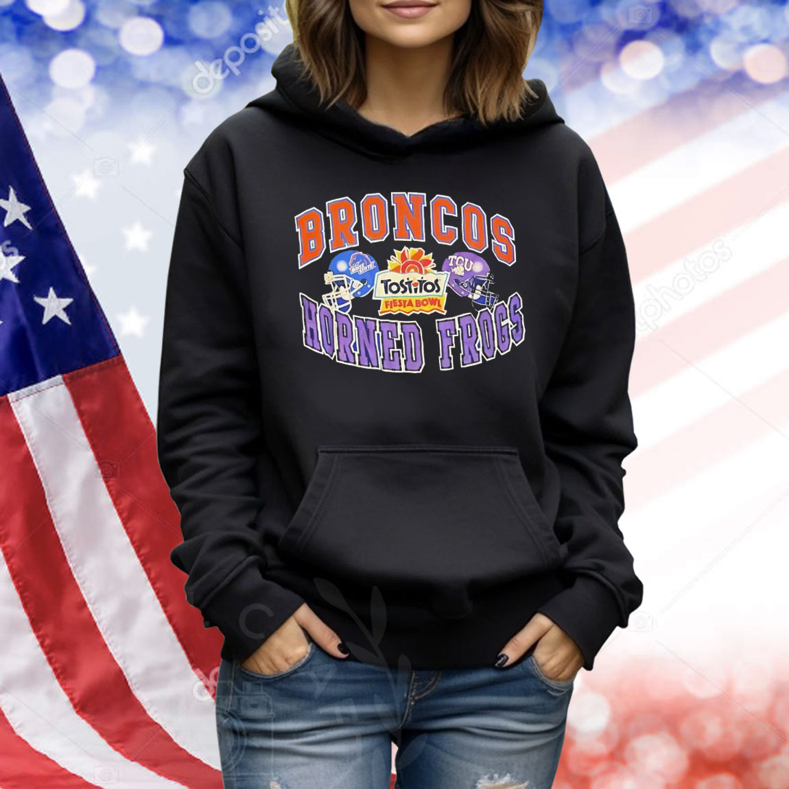 Boise State Broncos vs TCU Frog Tostitos Fiesta Bowl Shirt