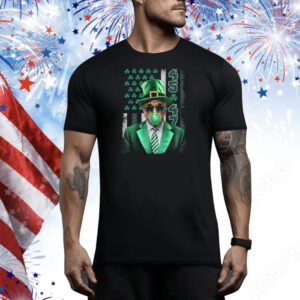 Funny Trump 45 47 Clover St Patricks Day US Flag Bubble Gum Tee Shirt
