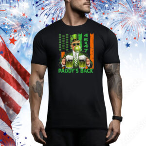Funny Trump Paddy's Back 45 47 St Patricks Day USA Flag Tee Shirt