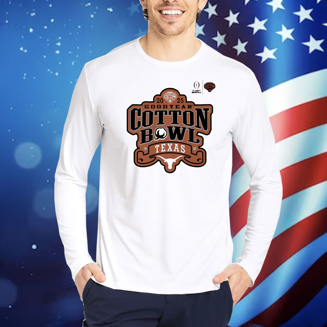 Goodyear 2025 Cotton Bowl Texas Longhorns Shirt