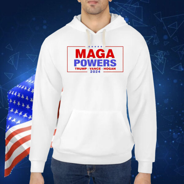 Hulk Hogan wearing Maga Powers Trump Vance Hogan 2024 Shirt