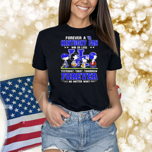 Kentucky Wildcats Snoopy Peanuts forever fan no matter what Shirt