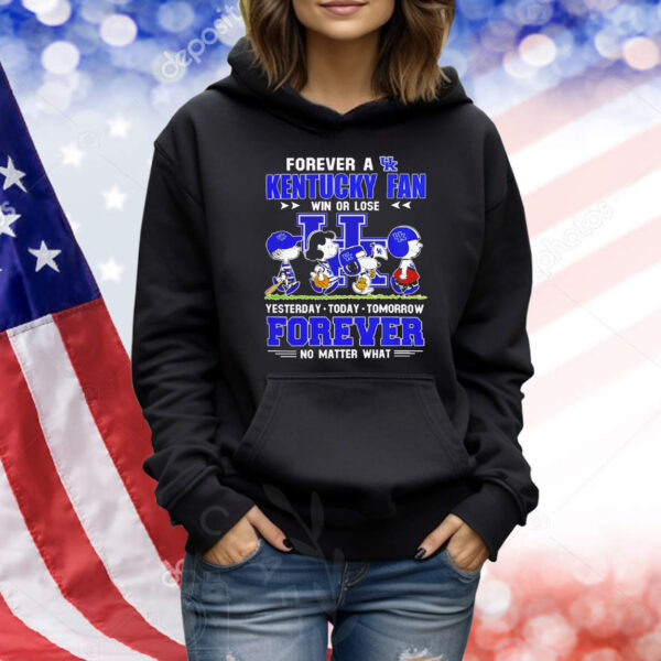 Kentucky Wildcats Snoopy Peanuts forever fan no matter what Shirt