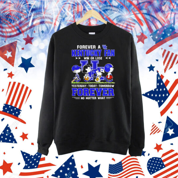 Kentucky Wildcats Snoopy Peanuts forever fan no matter what Shirt
