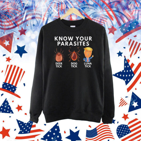 Know your parasites deer tick dog tick luna tick Trump Shirt