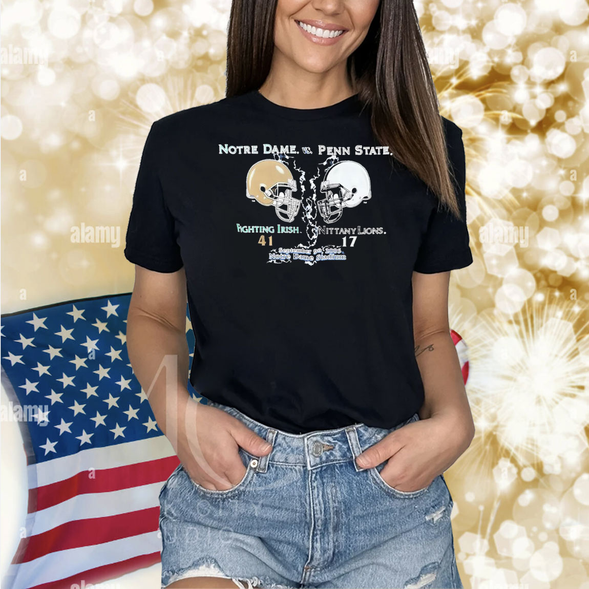 Notre Dame Fighting Irish vs Penn State Nittany Lions 41 17 Notre Dame Stadium 2006 vintage Shirt