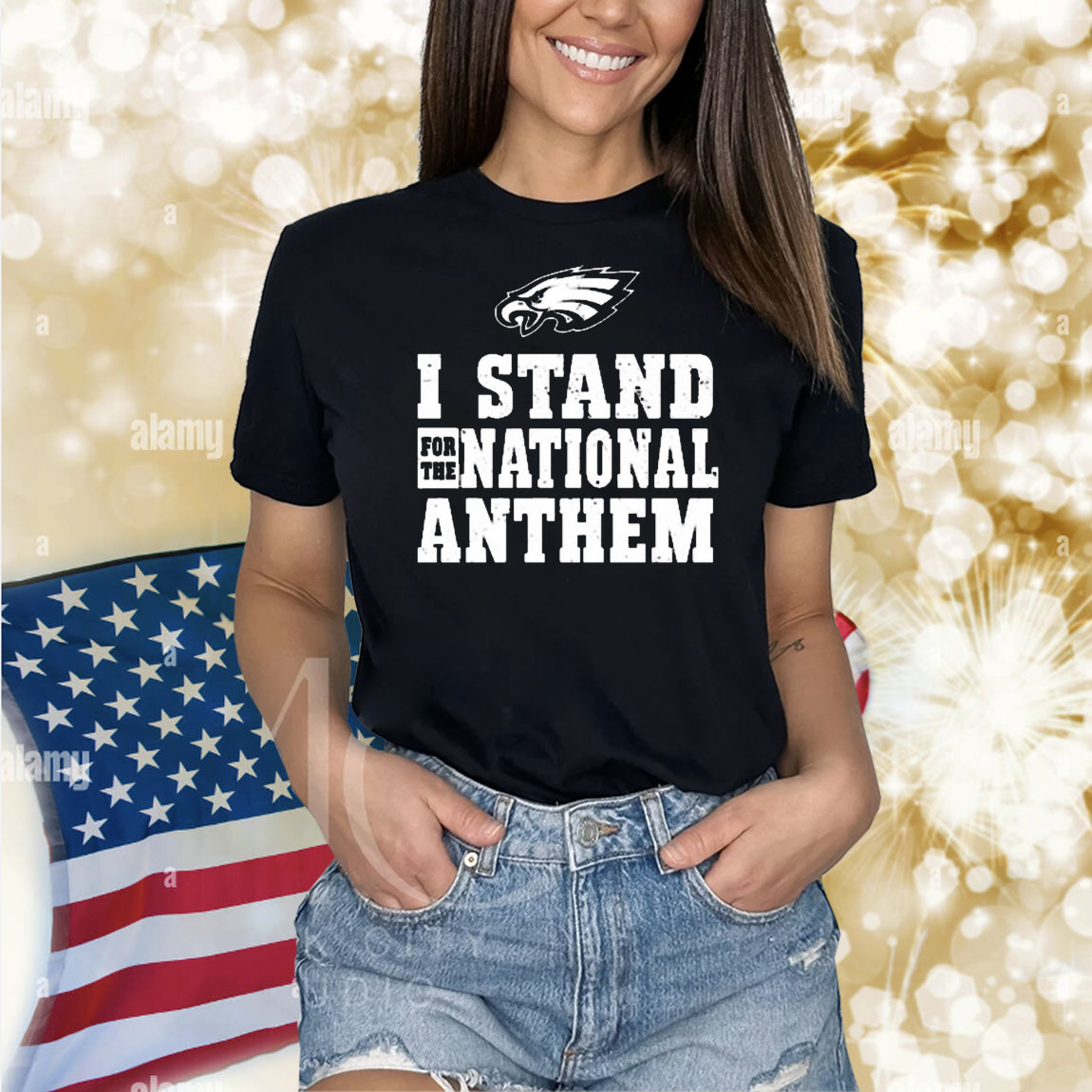 Official I Stand For The National Anthem Philadelphia Eagles NFL Logo Vintage Shirt