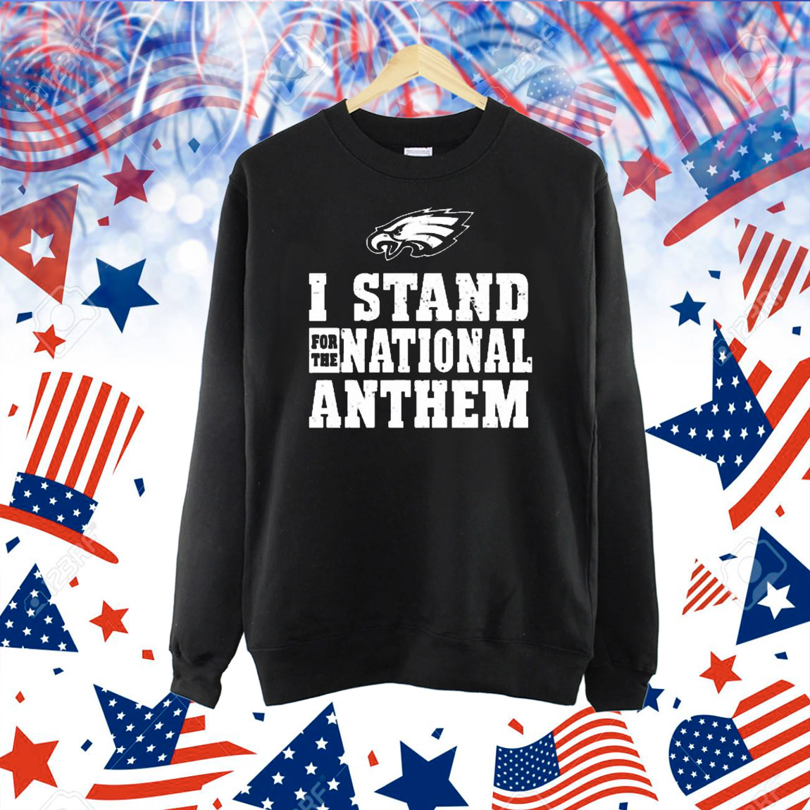 Official I Stand For The National Anthem Philadelphia Eagles NFL Logo Vintage Shirt