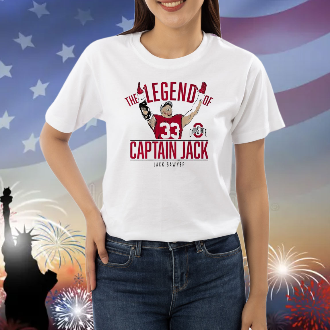 Official Ohio State Buckeyes Football The Legend Of Captain Jack Sawyer NCAA Shirt