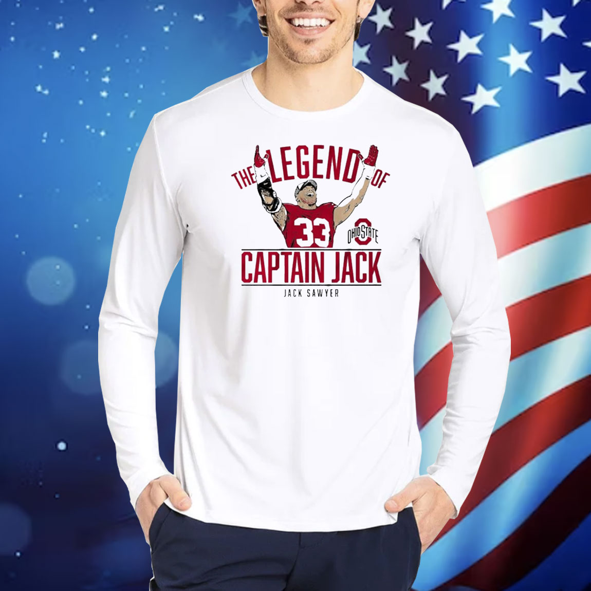 Official Ohio State Buckeyes Football The Legend Of Captain Jack Sawyer NCAA Shirt