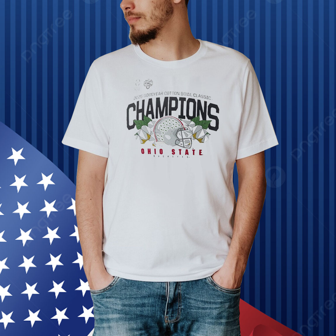 Official Ohio State Buckeyes NCAA 2025 Goodyear Cotton Bowl Classic Champions Playoff Semifinal Helmet Shirt