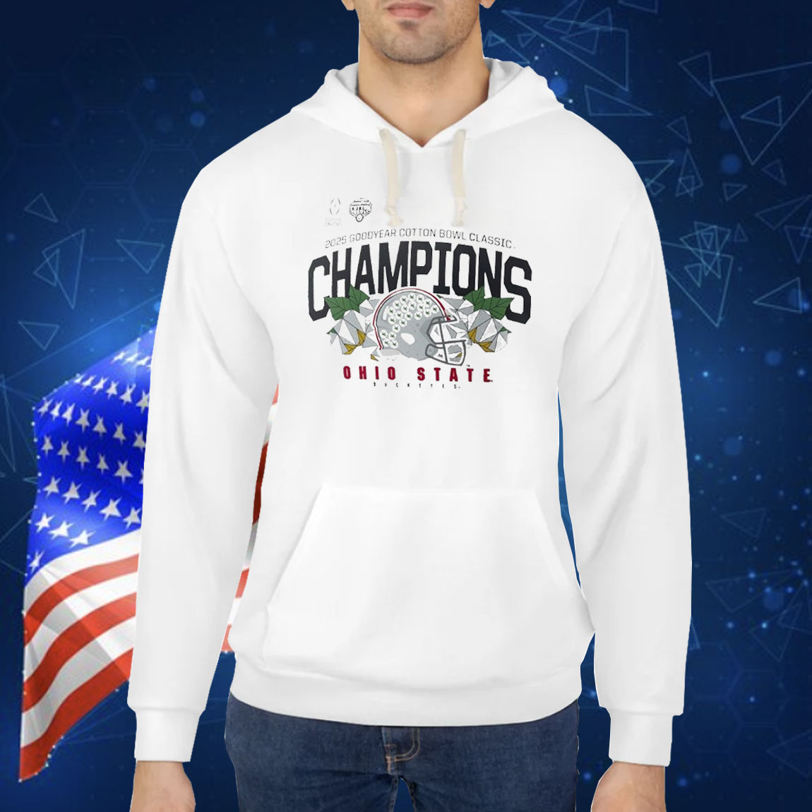 Official Ohio State Buckeyes NCAA 2025 Goodyear Cotton Bowl Classic Champions Playoff Semifinal Helmet Shirt