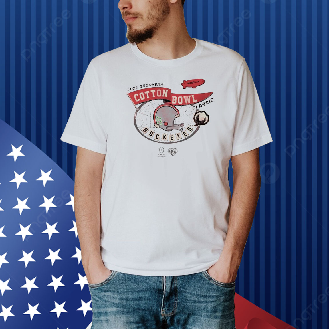 Official Ohio State Buckeyes NCAA 2025 Goodyear Cotton Bowl Classic Playoff Semifinal Helmet Stadium Shirt