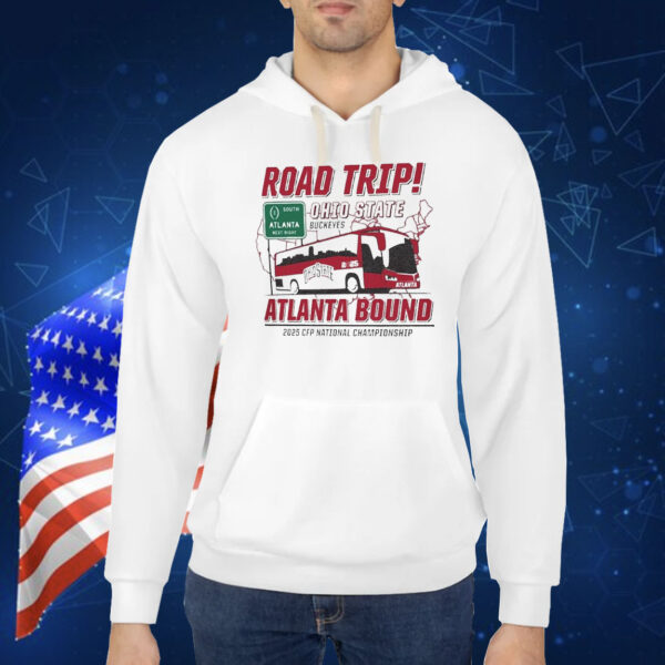Official Ohio State Buckeyes NCAA College Football Playoff National Championship 2025 Atlanta Bound Retro Road Trip Shirt