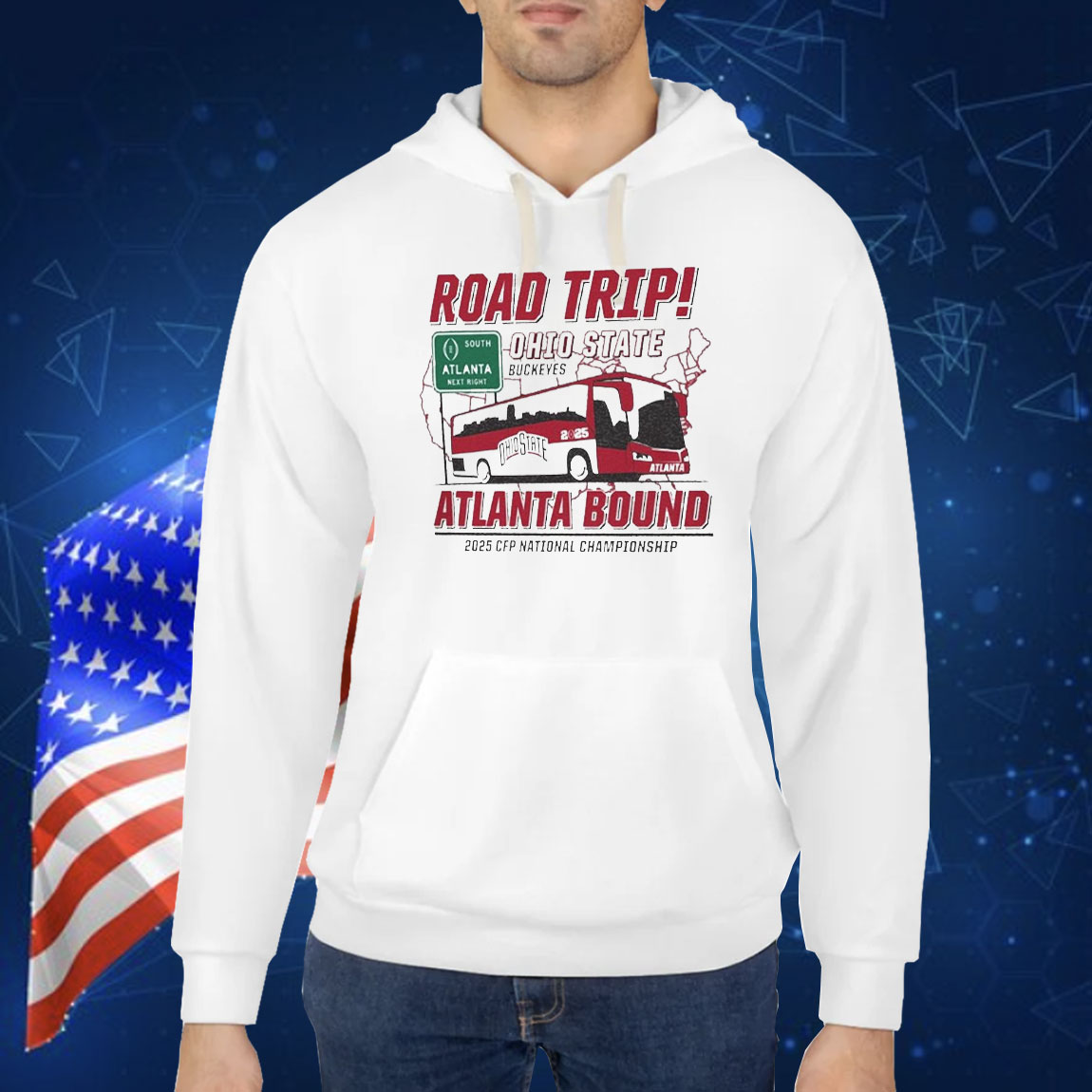 Official Ohio State Buckeyes NCAA College Football Playoff National Championship 2025 Atlanta Bound Retro Road Trip Shirt