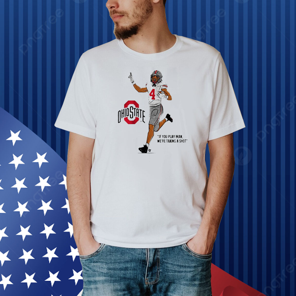 Official Ohio State Buckeyes NCAA Football Jeremiah Smith If You Play Man We’re Taking A Shot Shirt