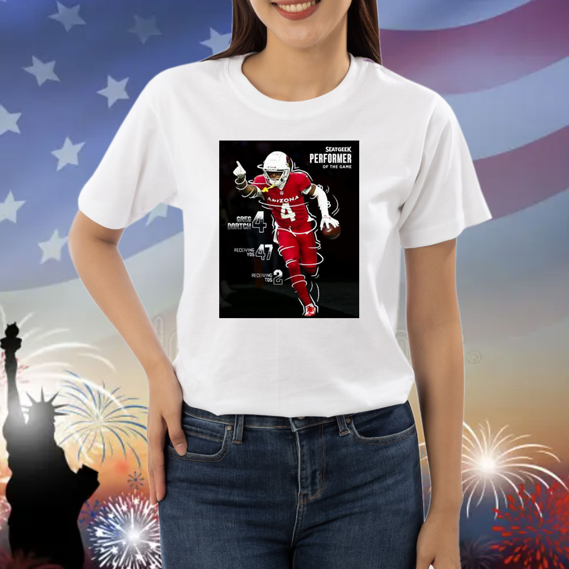 Official Poster Arizona Cardinals Greg Dortch Seatgeek Performer Of The Game 4 Greg Dortch 47 Receiving Yds 3 Receiving Tds Shirt