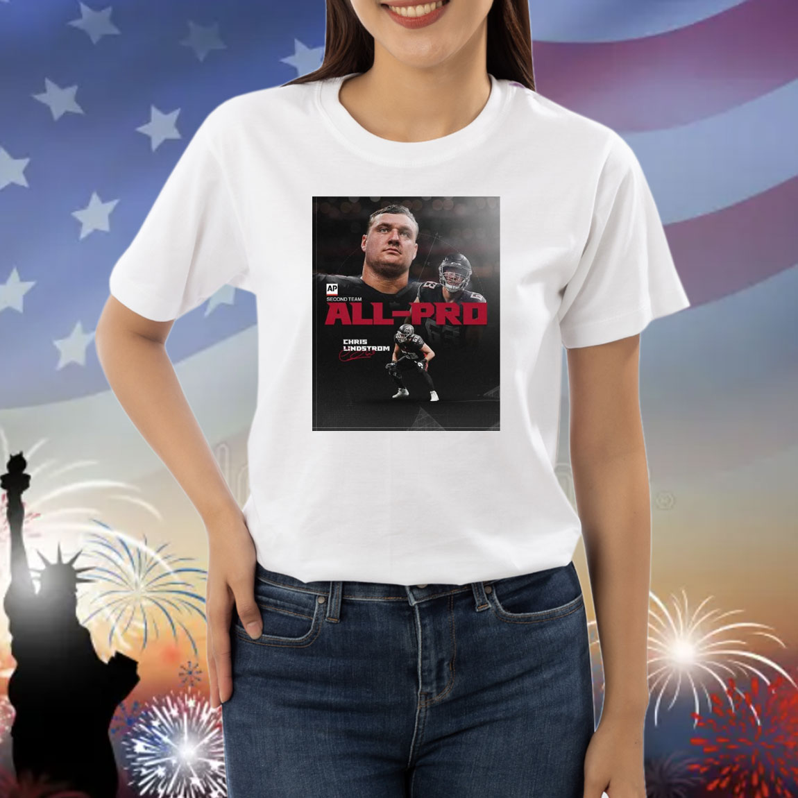 Official Poster Atlanta Falcons Chris Lindstrom AP Second Team All-Pro That’s Our G Signature Shirt