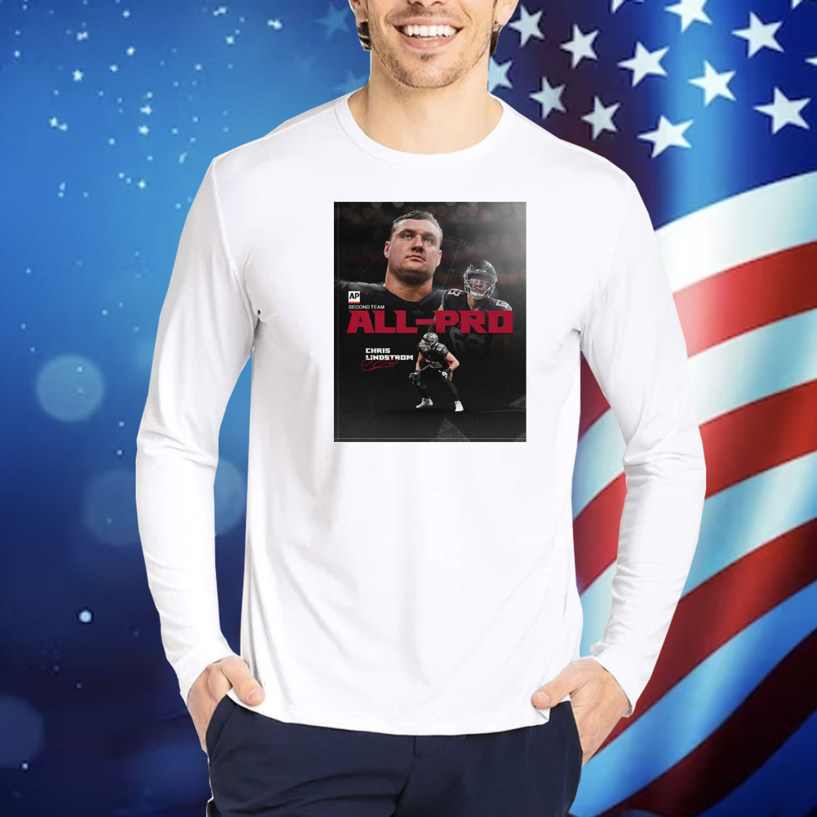 Official Poster Atlanta Falcons Chris Lindstrom AP Second Team All-Pro That’s Our G Signature Shirt