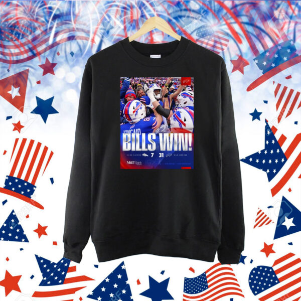 Official Poster Buffalo Bills win Denver Broncos 31 – 7 Score Wild Card Round 2024 – 2025 NFL Playoffs Shirt
