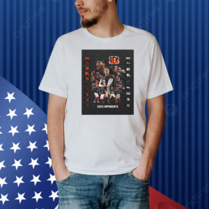 Official Poster Cincinnati Bengals 2025 Opponents Home Ravens Steelers Browns Jaguars Lions Patriots Eagles Bears Jets Shirt