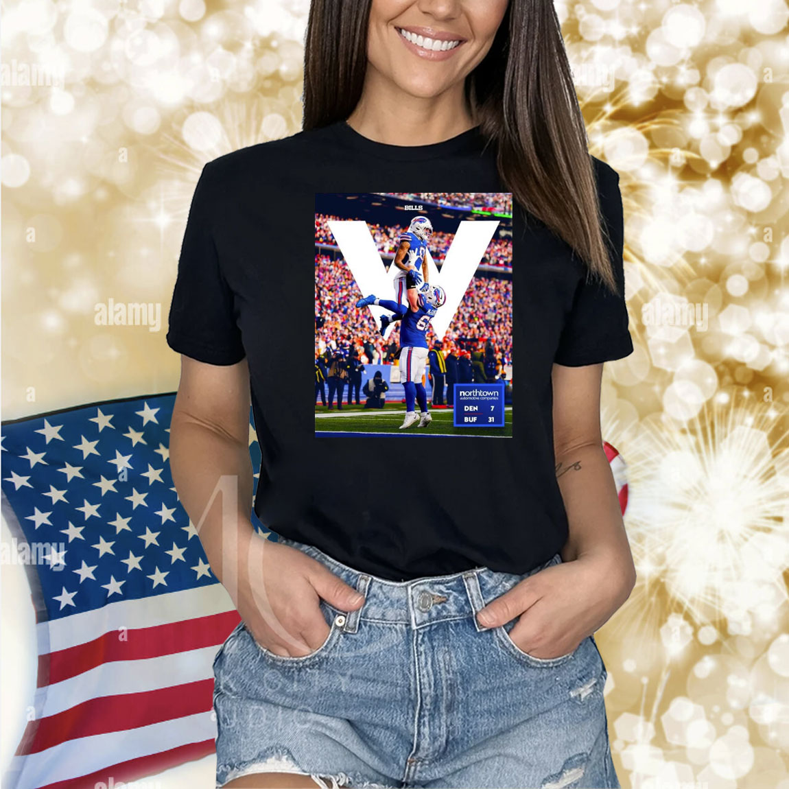 Official Poster Connor McGovern And Keon Coleman Buffalo Bills win Denver Broncos 31 – 7 Score NFL Wild Card Win Shirt