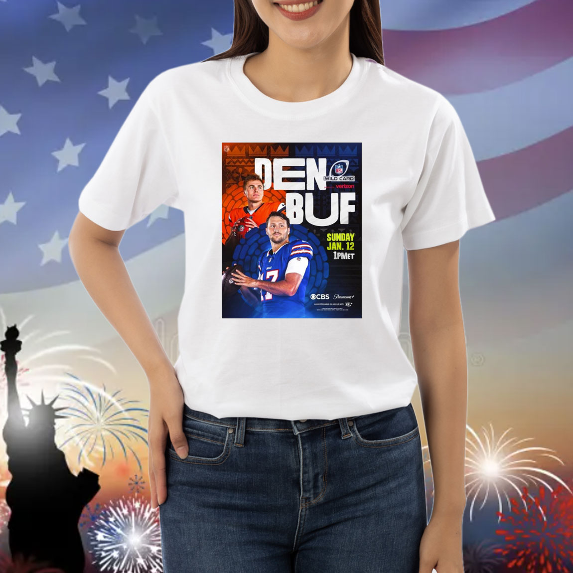 Official Poster Denver Broncos Vs Buffalo Bills NFL Kick Off Wild Card On Sunday Jan 12 2025 Shirt