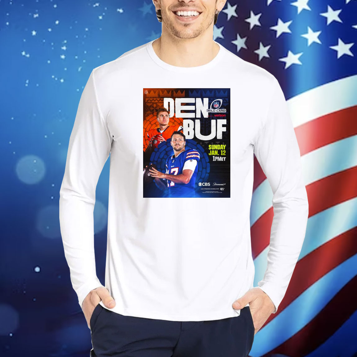 Official Poster Denver Broncos Vs Buffalo Bills NFL Kick Off Wild Card On Sunday Jan 12 2025 Shirt